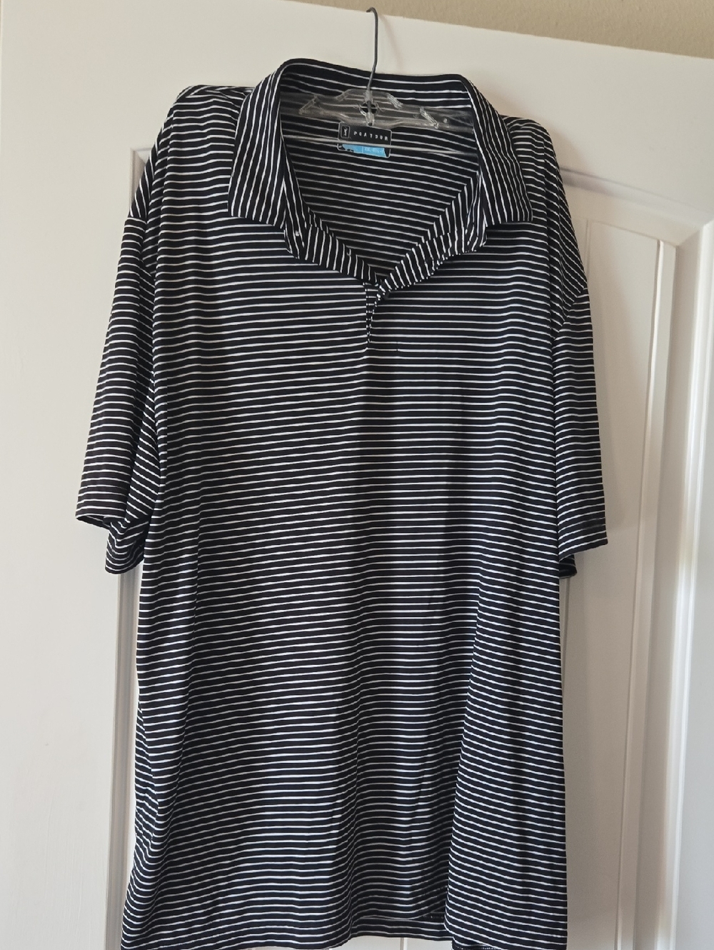 PGA Tour Black and White Striped Polo